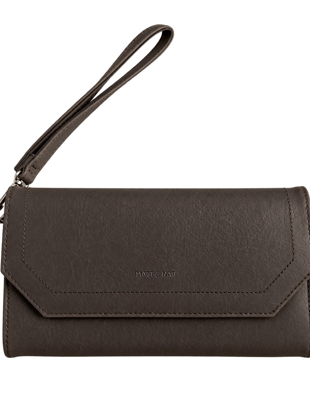 Matt & Nat Dark Brown Wristlet Clutch with Detachable Strap